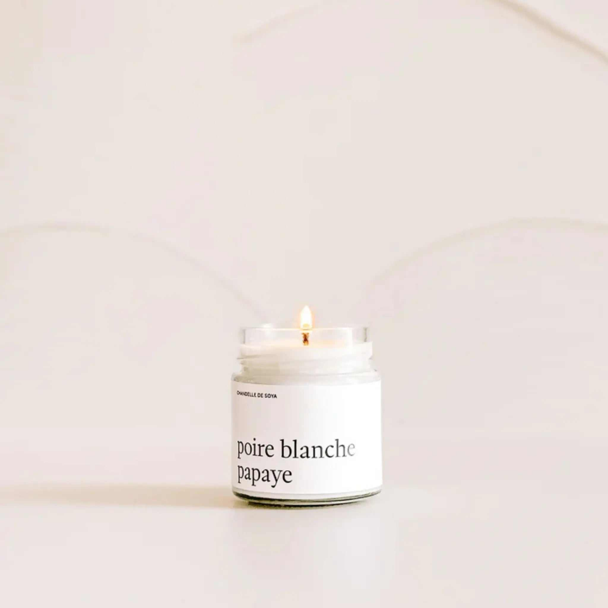Chandelle de soya Poire blanche et papaye 212 ml bougie parfumée tropicale et mielleuse