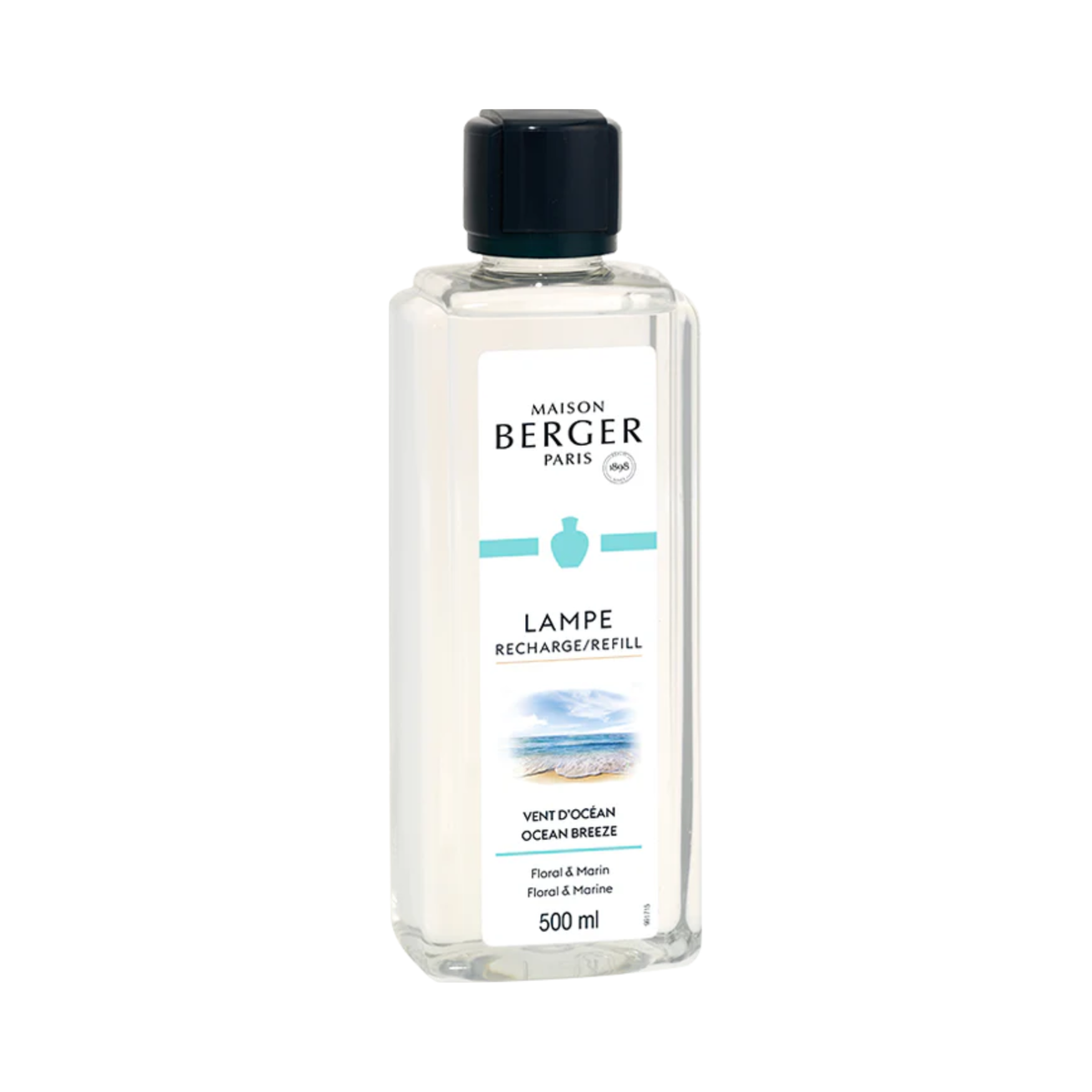 Recharge pour lampe Vent d'océan 500 ml avec parfum floral et notes marines pour maison