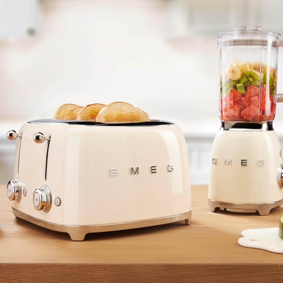Grille-pain Deluxe 4 tranches Crème - Smeg Smeg