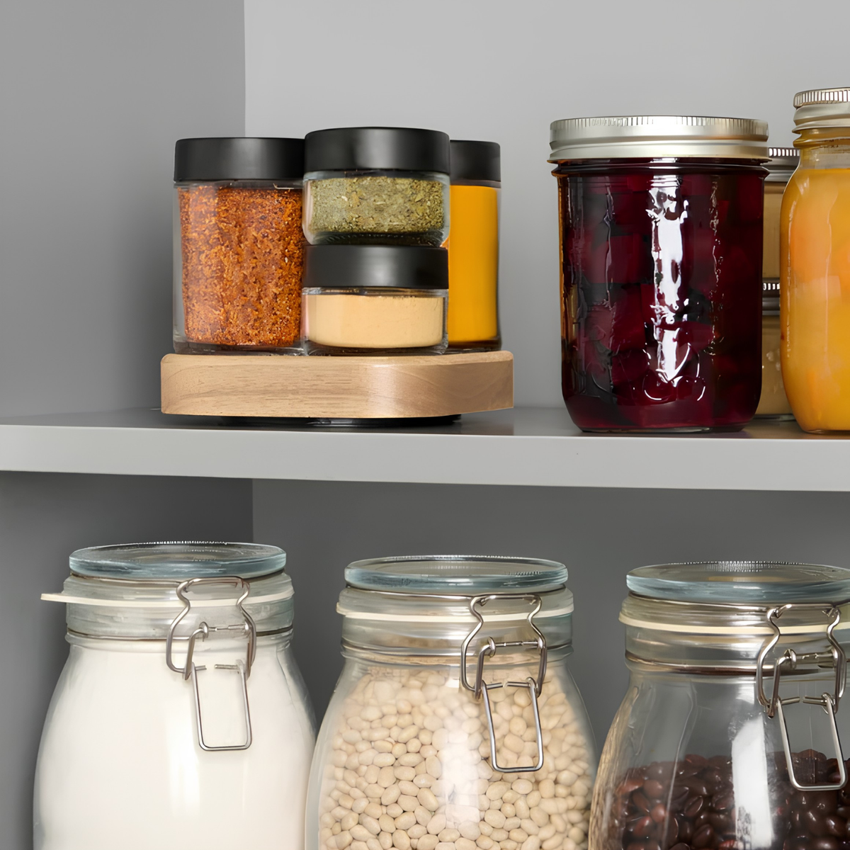 Support à épices rotatif avec 6 pots en verre - Trudeau
