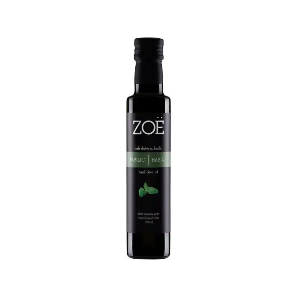 Huile d'olive infusée au basilic 250 ml - Zoë
