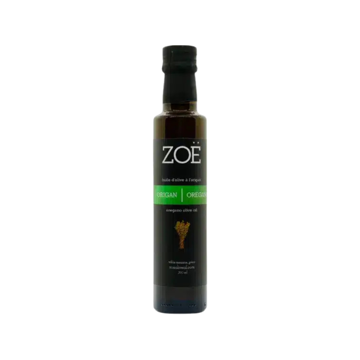Huile d'olive infusée à l'origan 250 ml - Zoë