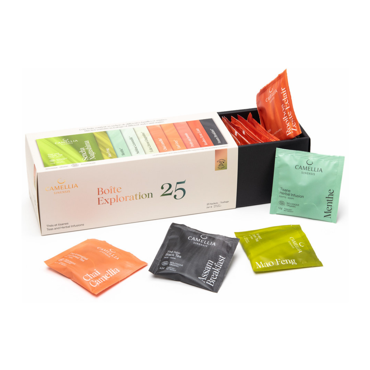 Coffret découverte de thés et tisanes Exploration 25 sachets - Camellia Sinensis