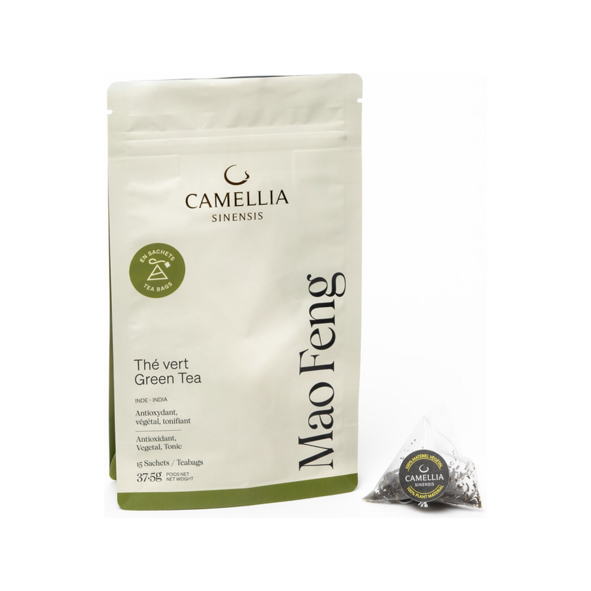 Sac de 15 sachets de thé vert Mao Feng biologique - Camellia Sinensis