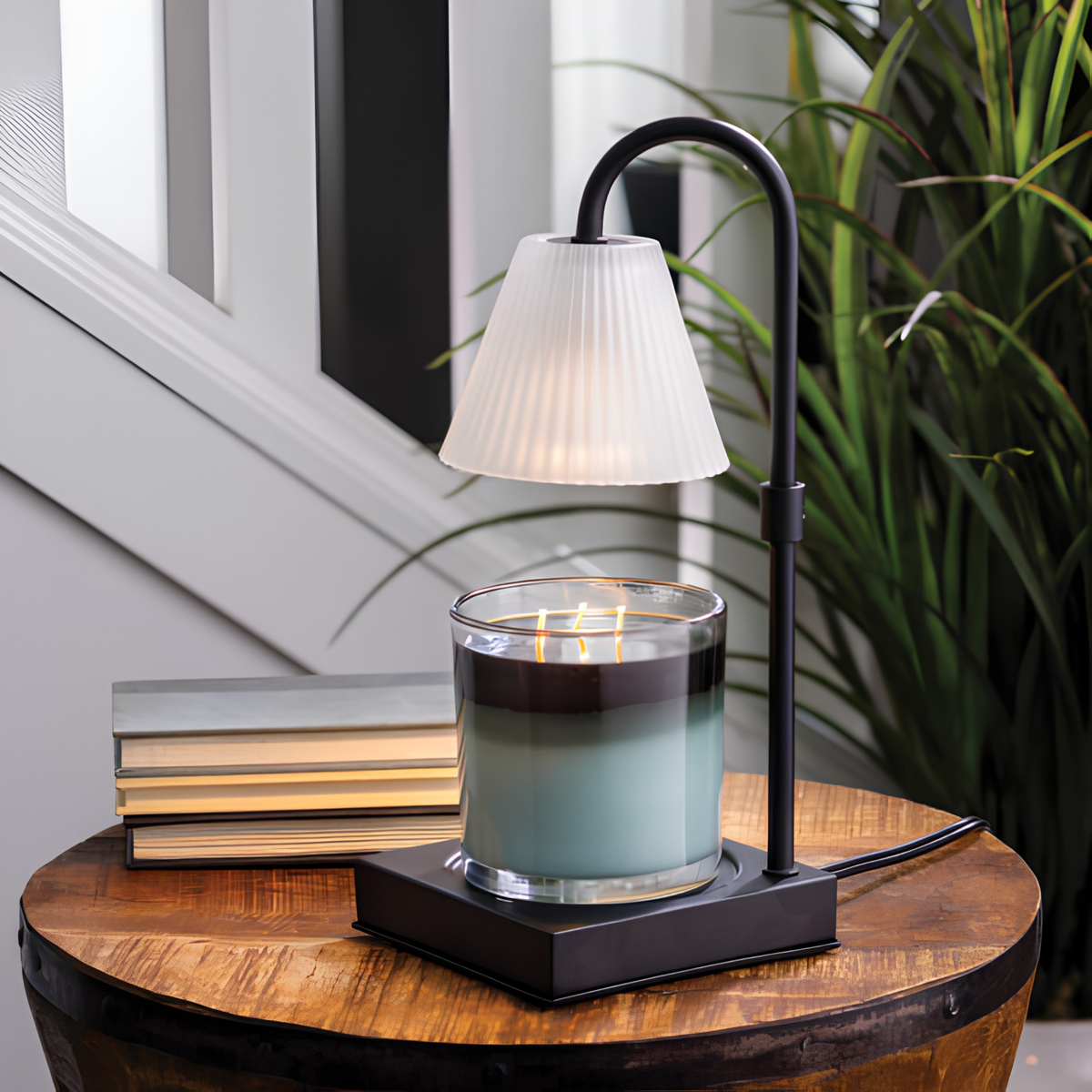 Lampe chauffe-bougie Lumière noire et blanche