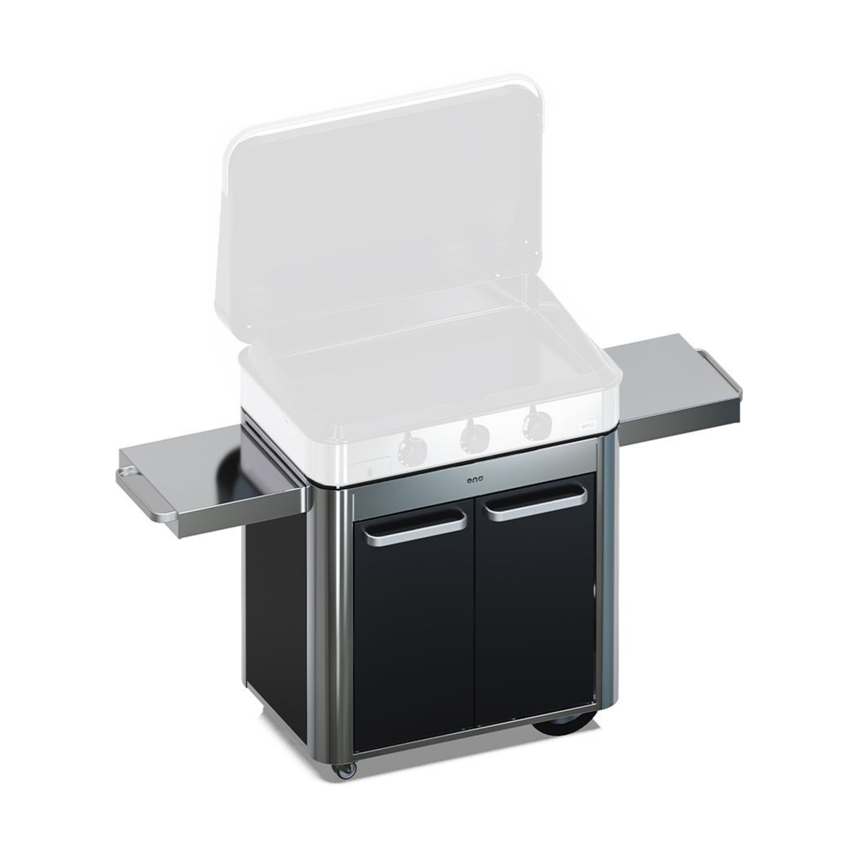 Chariot pour plancha ENOSIGN 80 noir et acier inoxydable - ENO