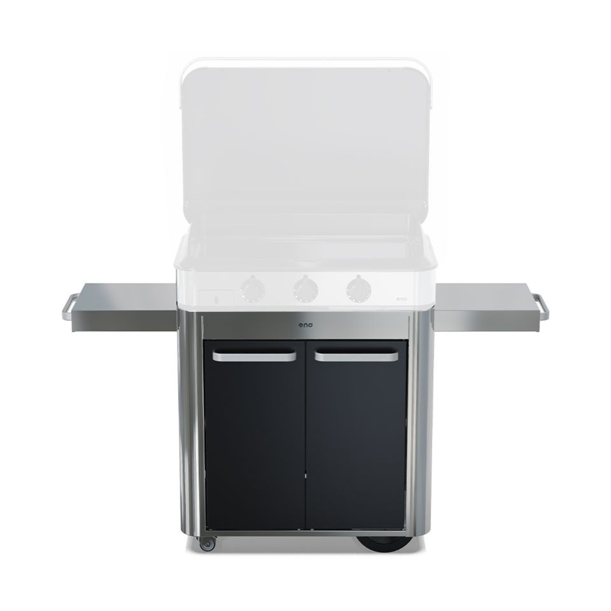 Chariot pour plancha ENOSIGN 80 noir et acier inoxydable - ENO