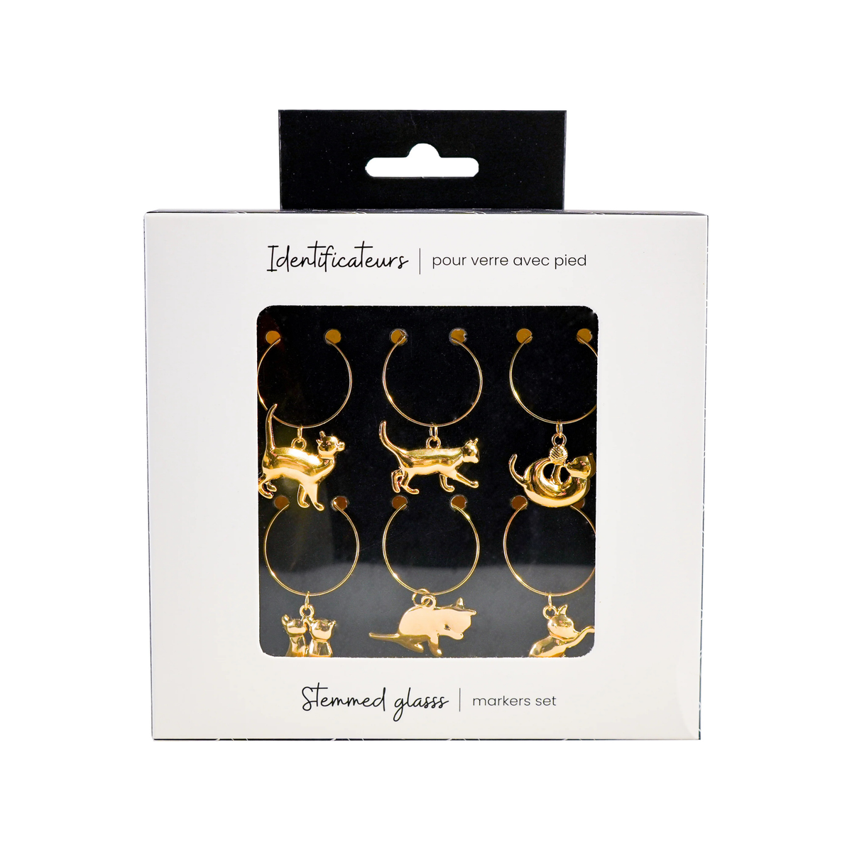 Ensemble de 6 marques-verres chats - Ko&Co