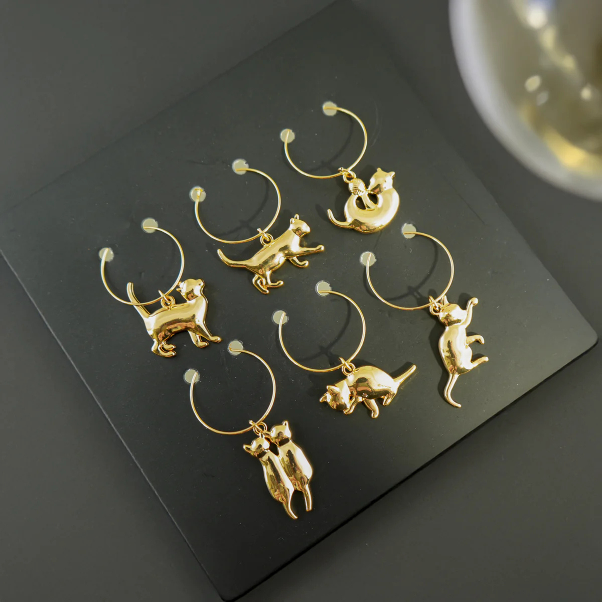 Ensemble de 6 marques-verres chats - Ko&Co