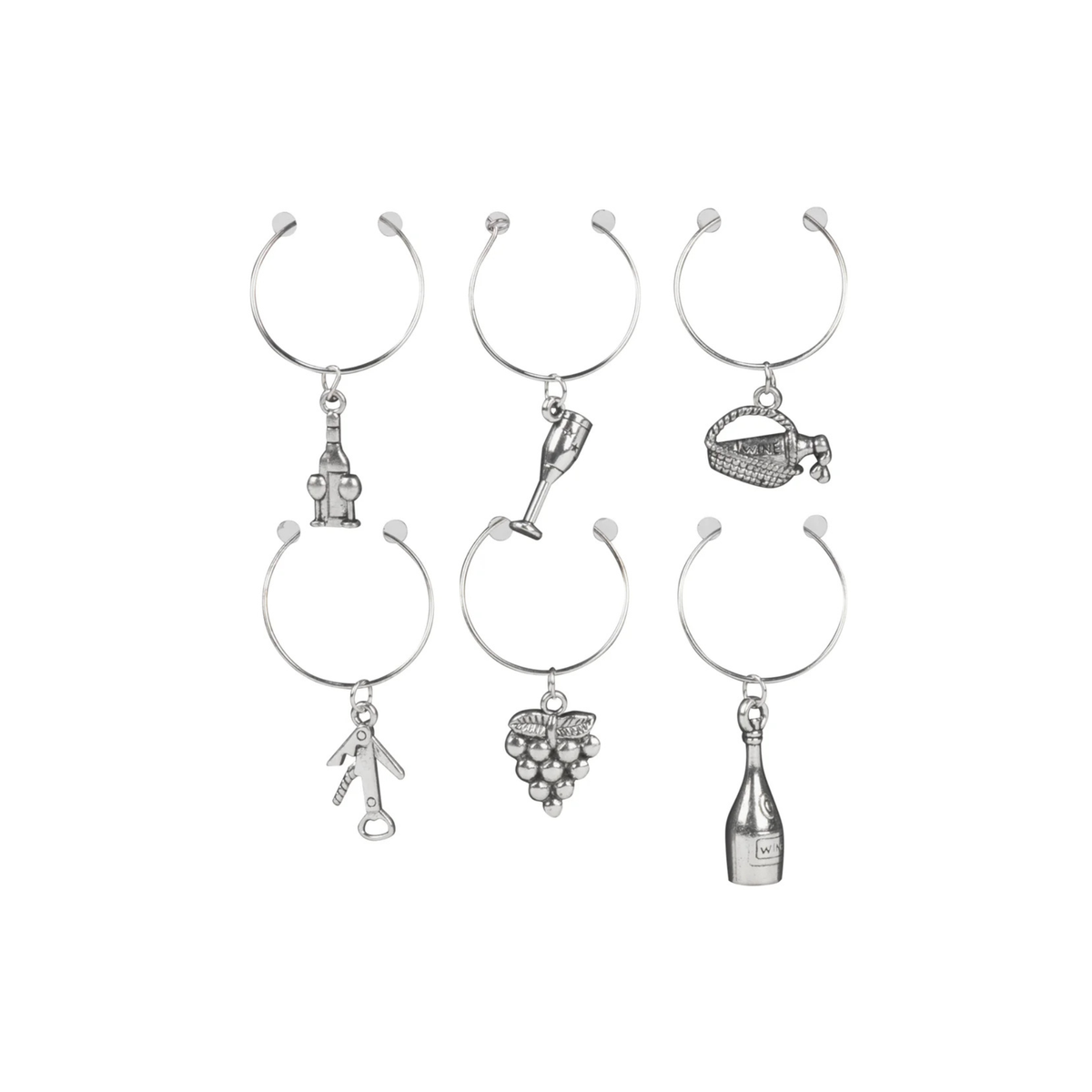 Ensemble de 6 marques-verres argent - Ko&Co