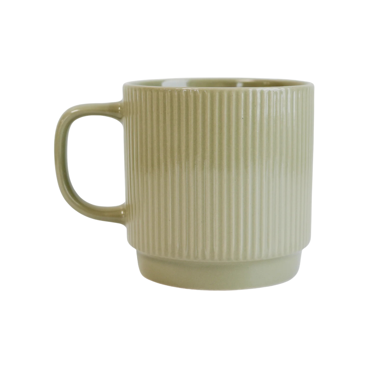 Tasse striée empilable verte 400 ml - Ko&Co