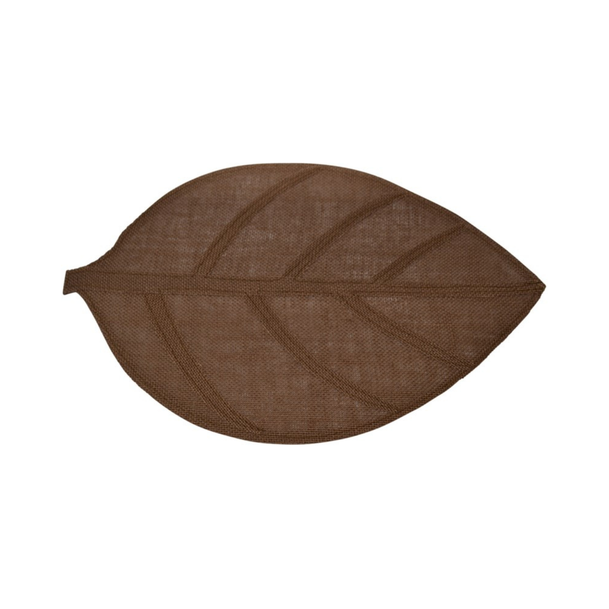 Napperon effet lin brun Feuille 38 cm