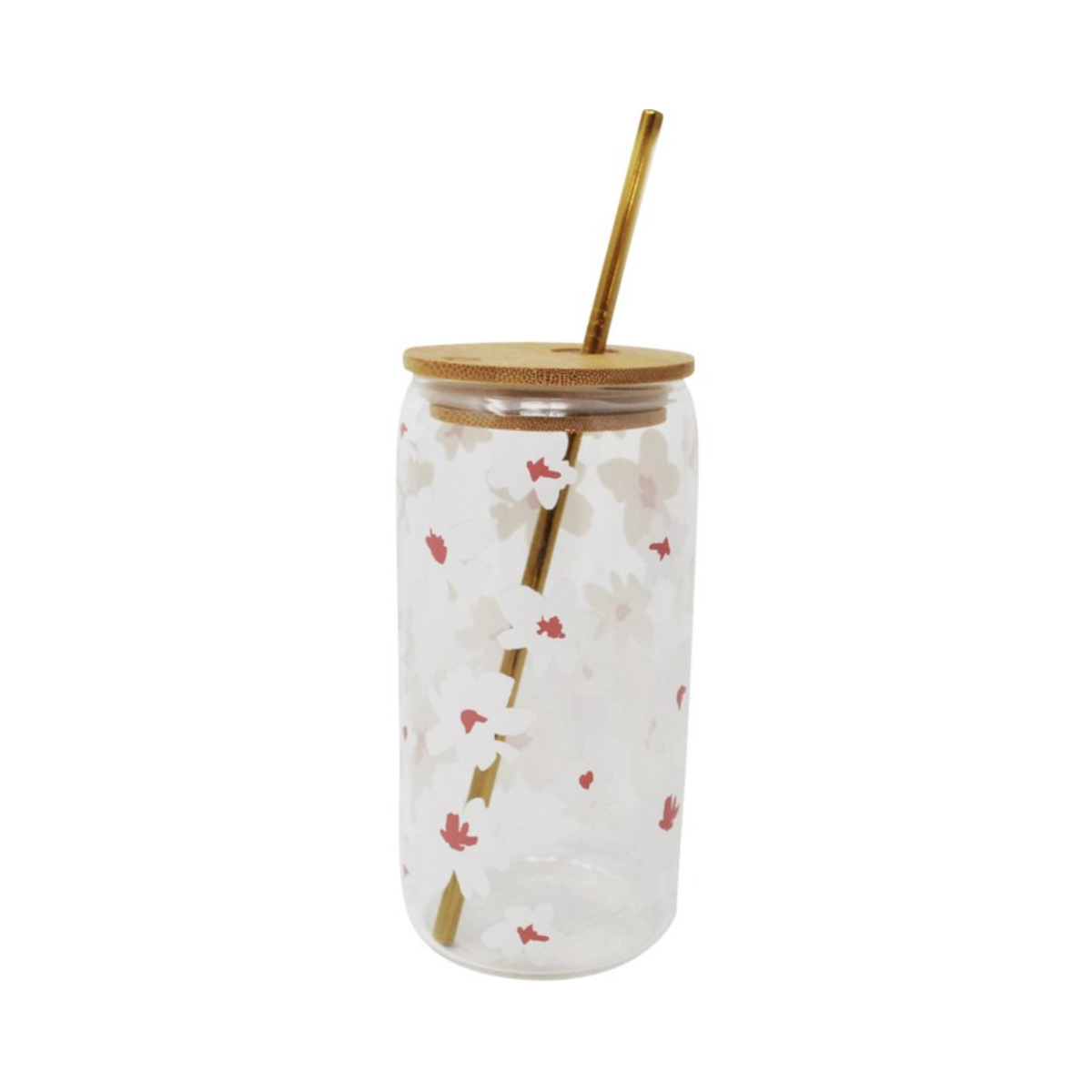 Verre avec couvercle et paille Marguerites 500 ml