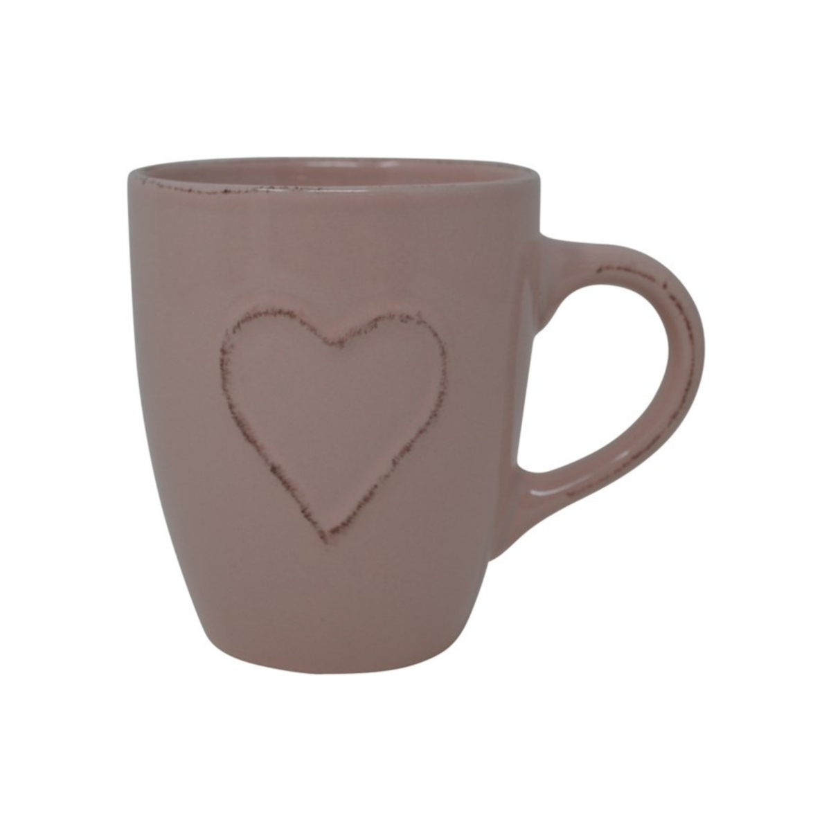 Tasse en grès Cœur rose 330 ml