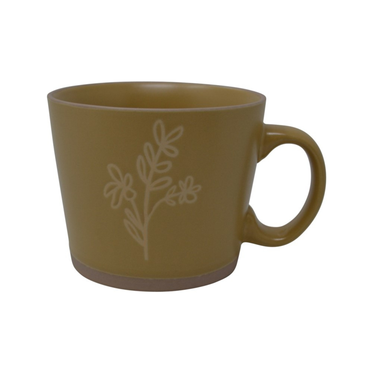 Tasse en grès Fleur beige 550 ml