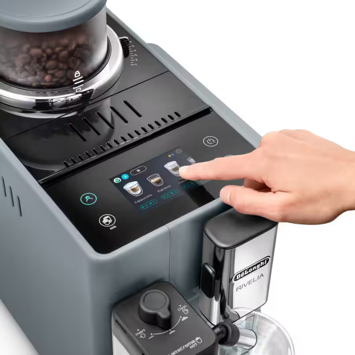De'Longhi Rivelia Automatic Coffee Machine, Stone Grey