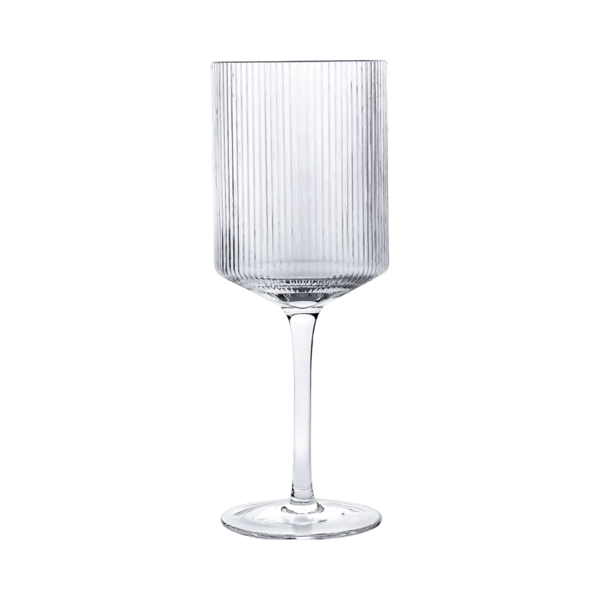 Set of 4 Ribbed Wine Glasses 340 ml - Brilliant