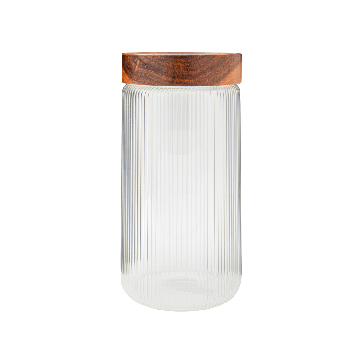 Pot en verre avec couvercle en bois 1,2 L