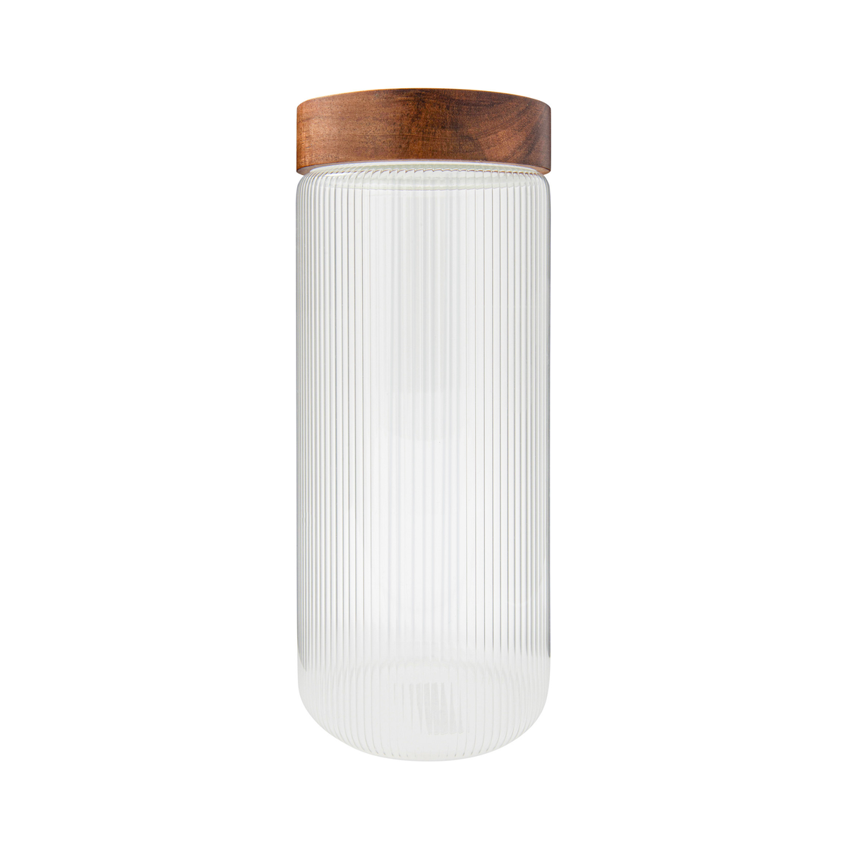 Pot en verre avec couvercle en bois 1,5 L