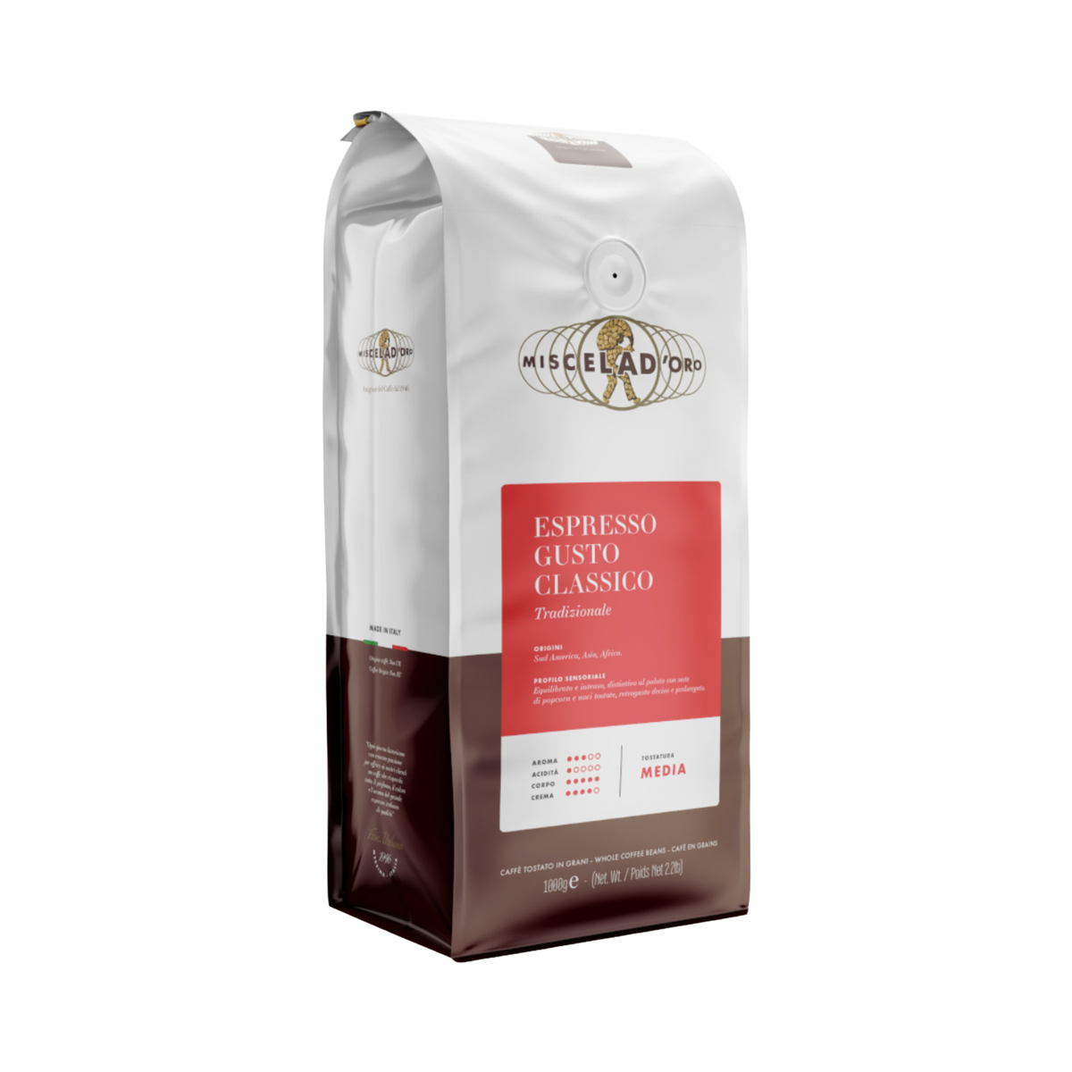 Espresso Gusto Classico Whole Bean Coffee 1 kg - Miscela d'Oro
