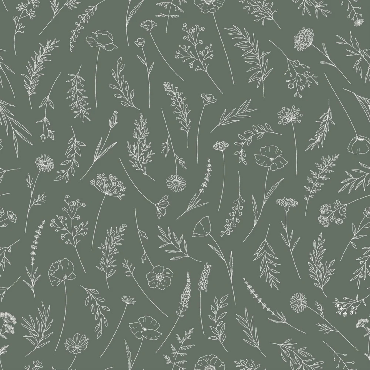 Nappe verte à fleurs sauvages Megan 60 x 90 po - Brunelli