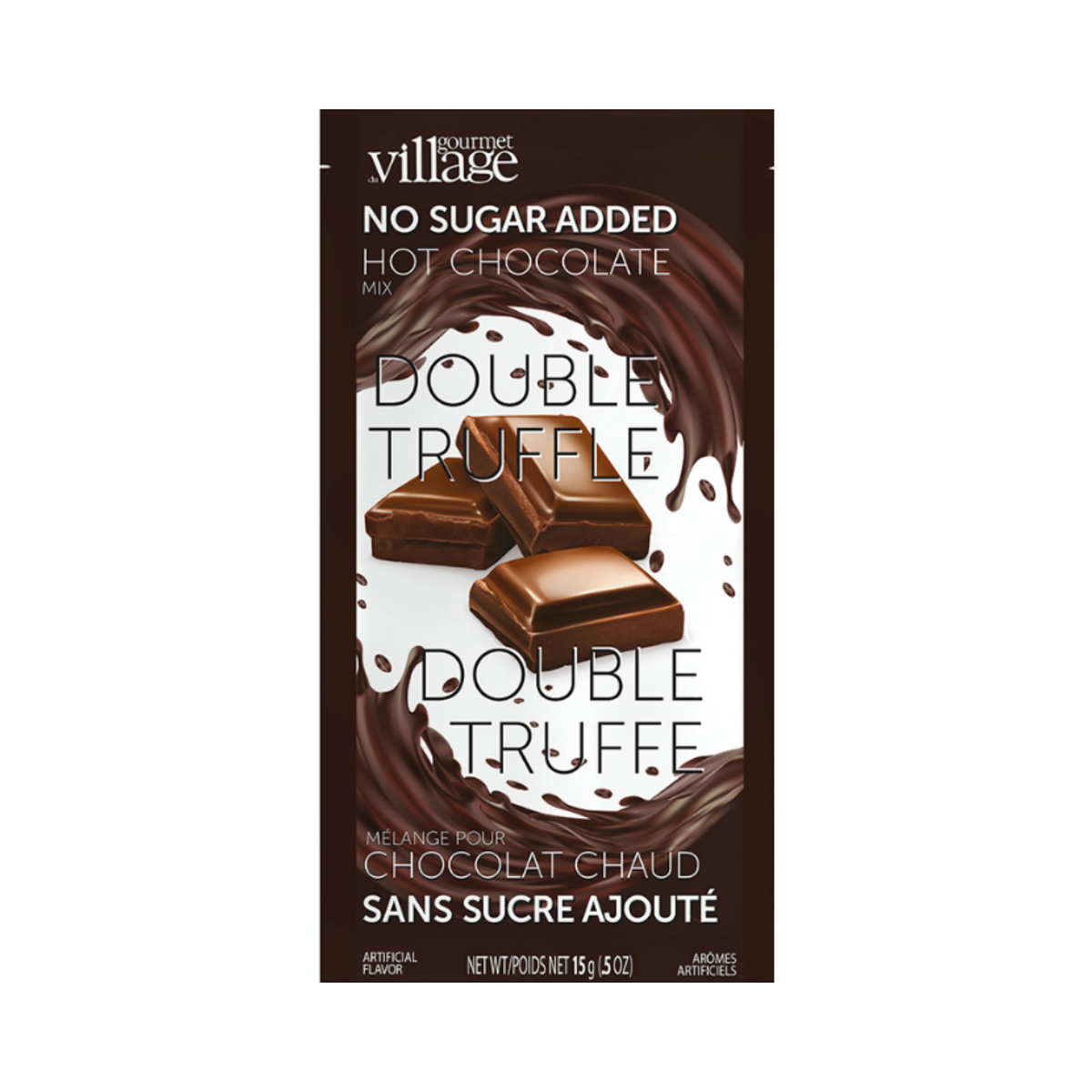 Double Truffle Hot Chocolate, No Sugar Added, 35g - Gourmet du Village