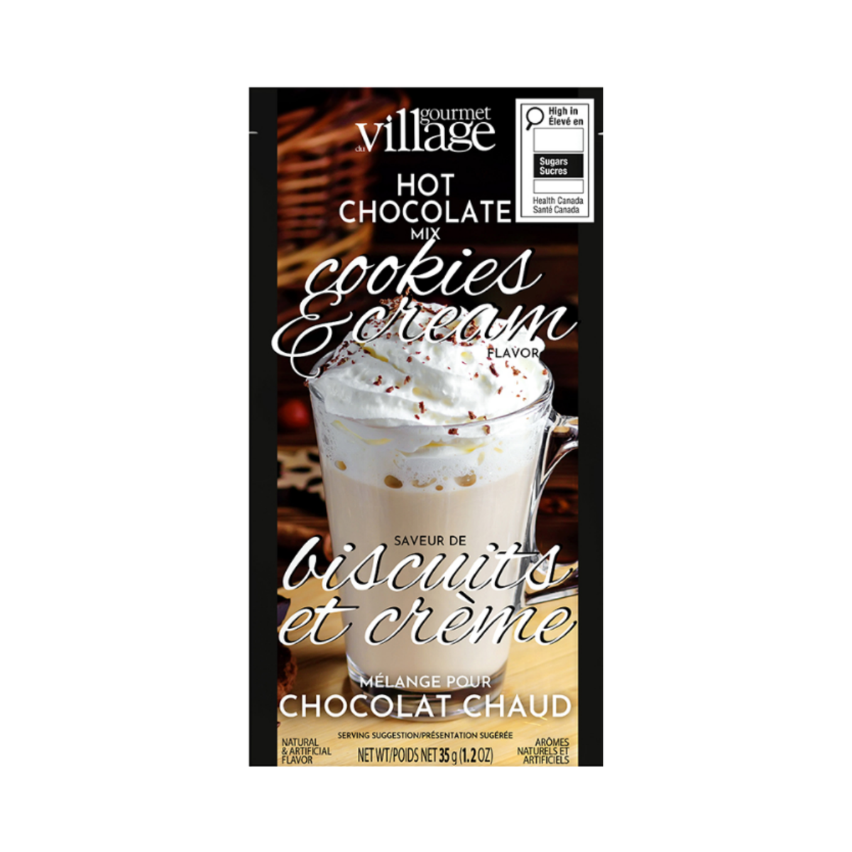Chocolat chaud blanc Biscuits et crème 35 g - Gourmet du Village