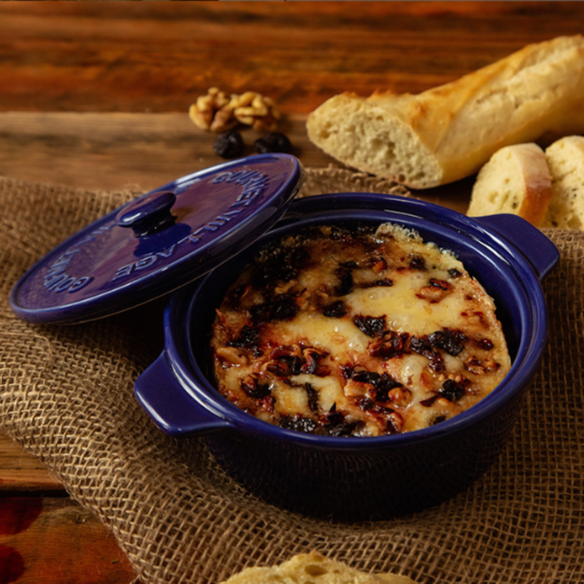 Plat de cuisson en céramique bleu 500 ml - Gourmet du Village