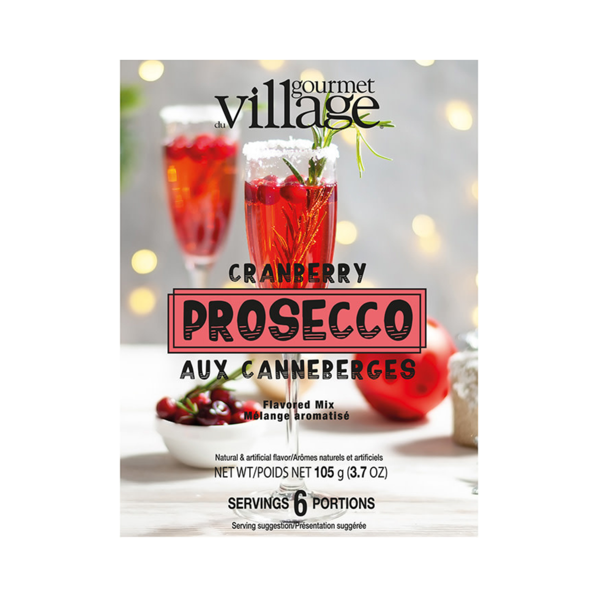Mélange à cocktail Prosecco aux canneberges 105 g - Gourmet du Village