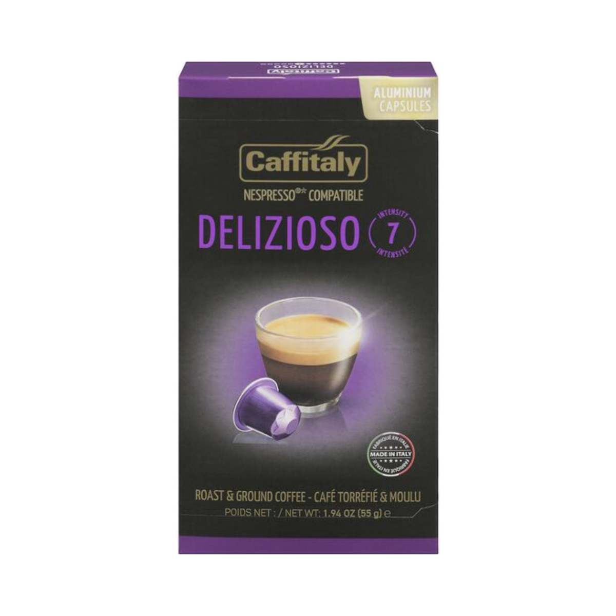 Ensemble de 10 capsules de café Delizioso pour Nespresso® - Caffitaly