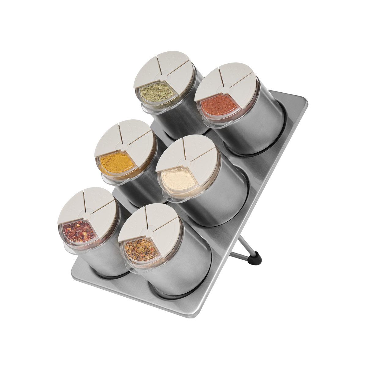 Support à épices magnétique avec 6 pots en acier inoxydable – Starfrit