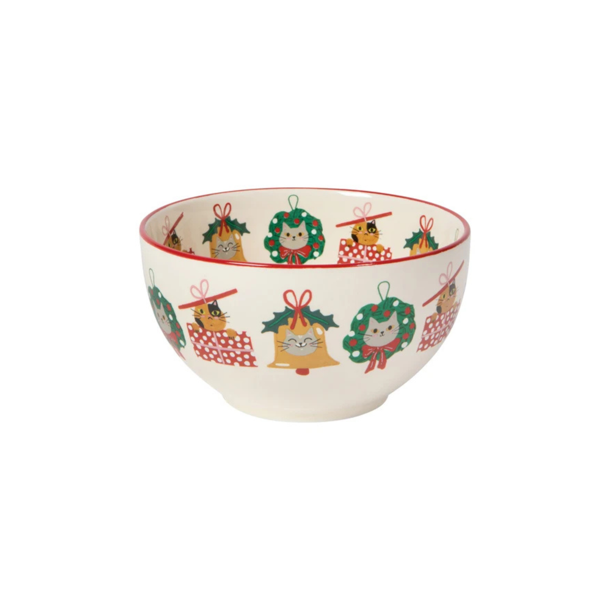 Ensemble de 4 bols en porcelaine Chats de Noël 414 ml - Danica