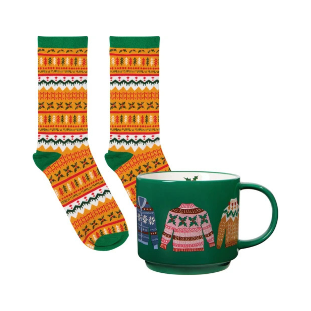 Ensemble tasse et chaussettes de Noël Joyeux tricot 473 ml - Danica