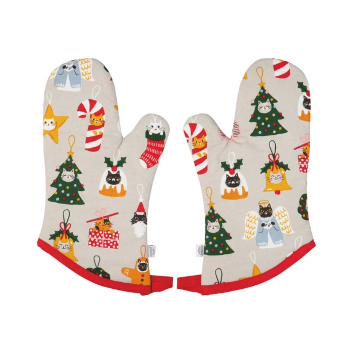 Ensemble de 2 mitaines de four Chats de Noël 33 cm - Danica