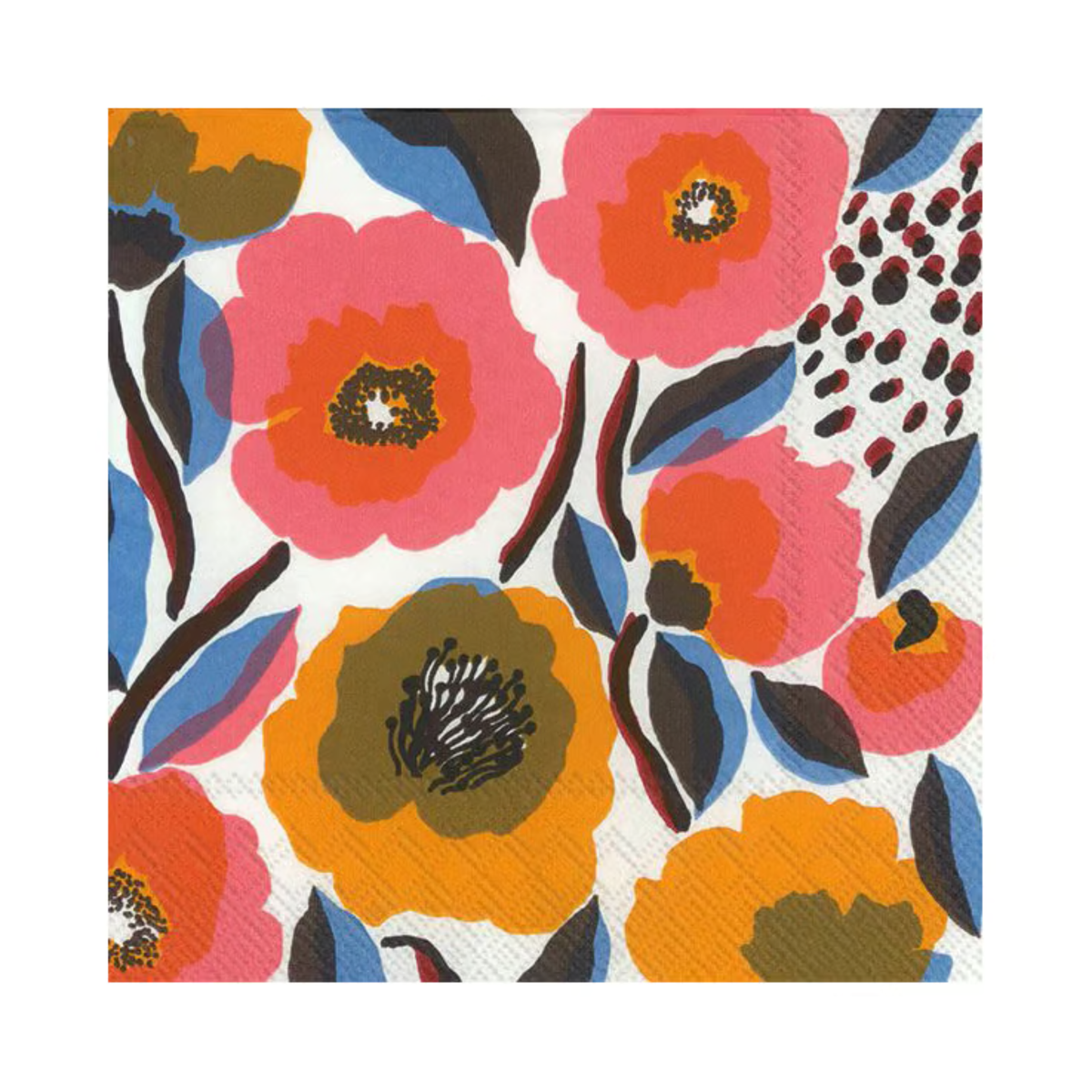 Ensemble de 20 serviettes en papier Rosarium rose et blanc - Marimekko
