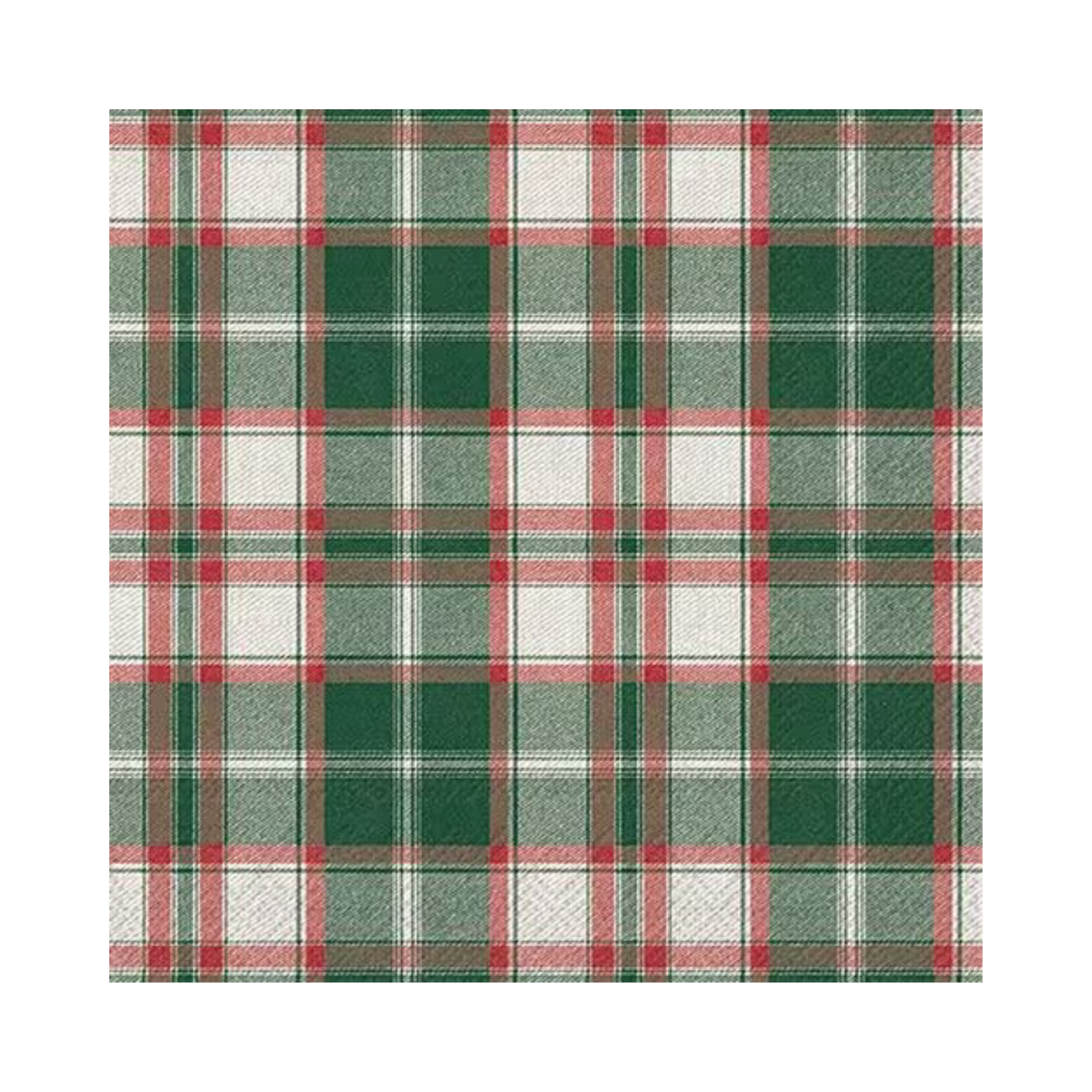 Ensemble de 20 serviettes en papier Carreaux verts et rouges