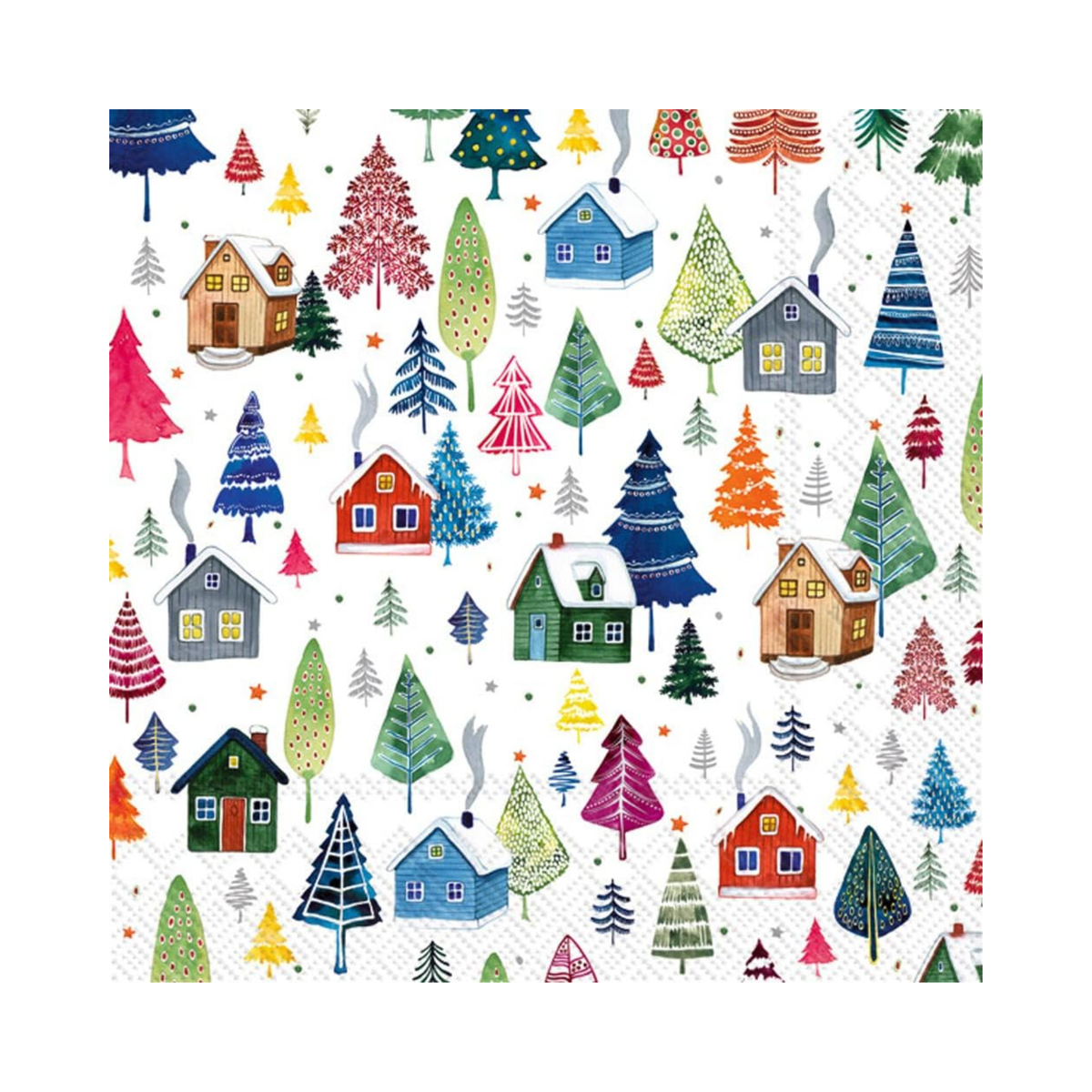 Ensemble de 20 serviettes en papier Village de Noël