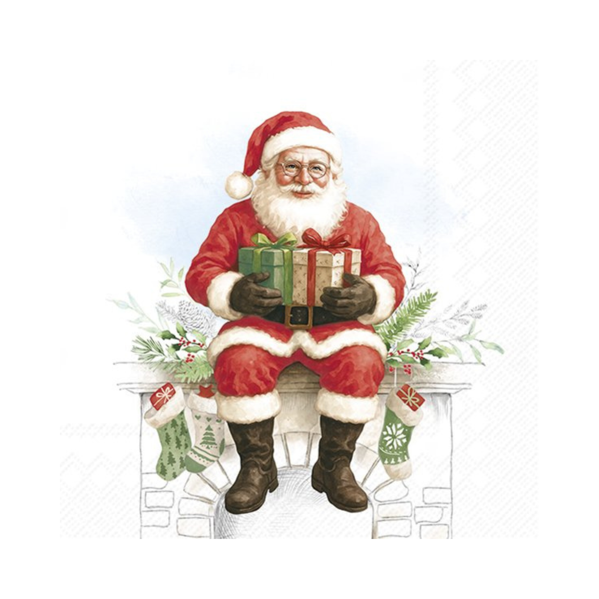 Ensemble de 20 serviettes en papier Père-Noël