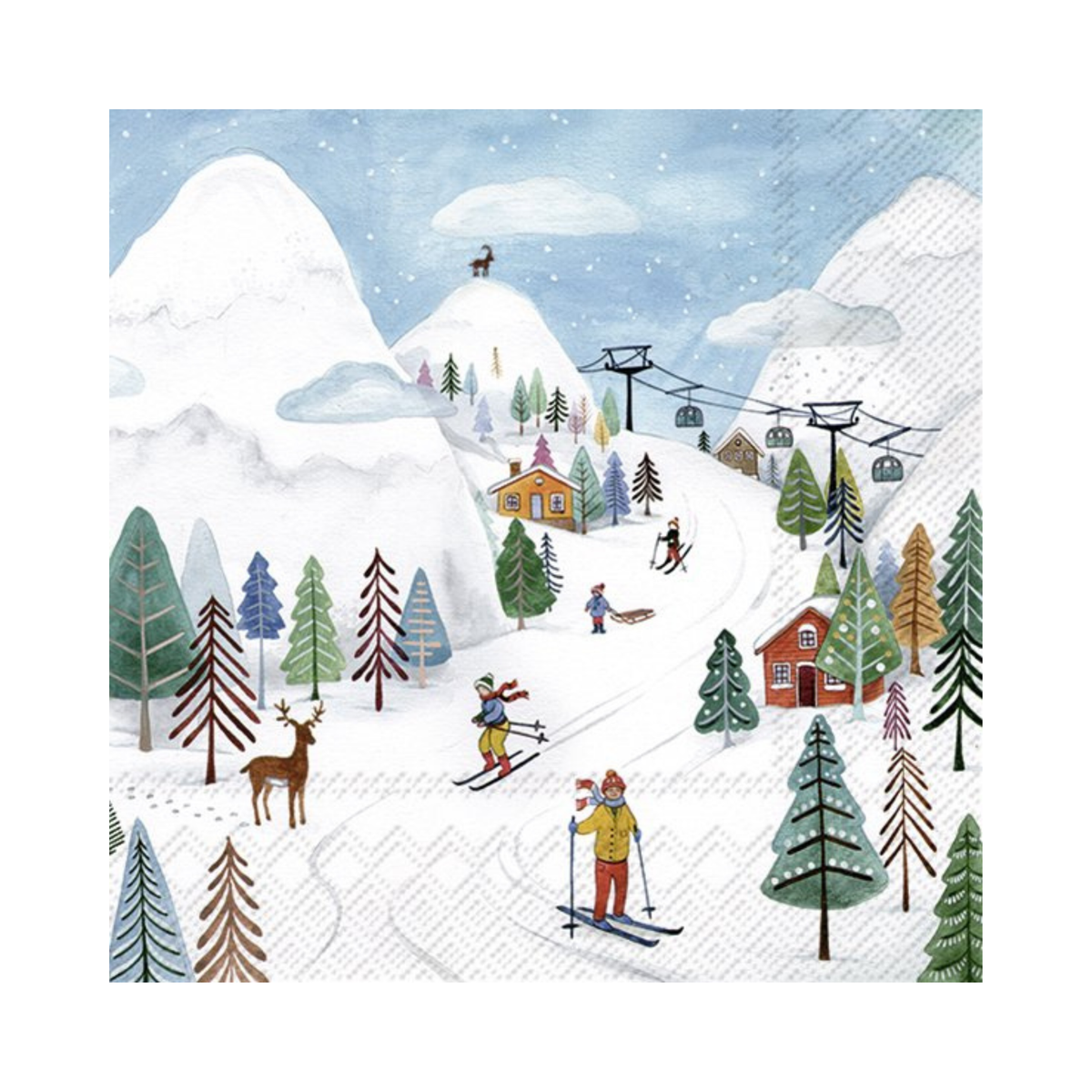 Ensemble de 20 serviettes en papier Joie d'hiver