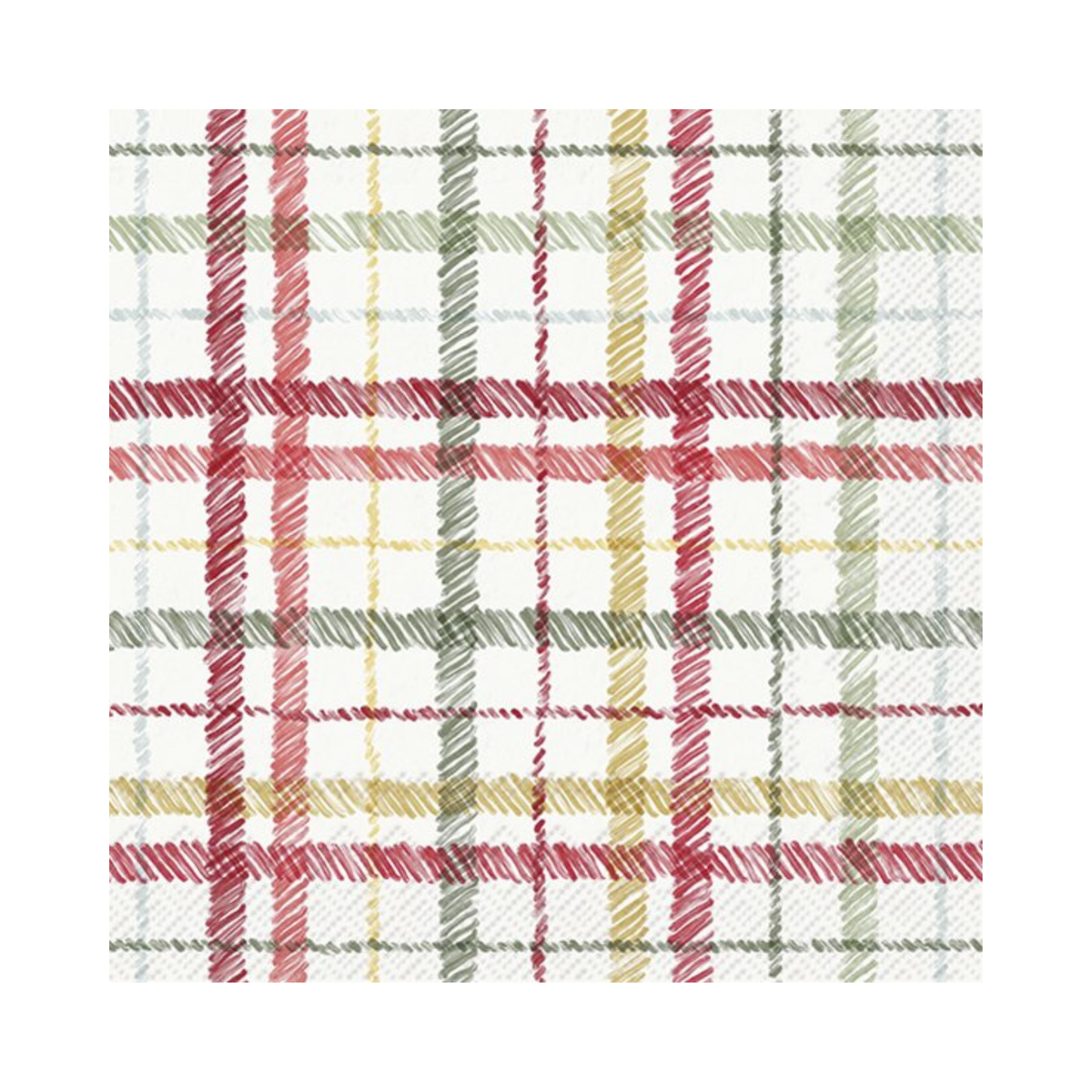 Ensemble de 20 serviettes en papier Motif écossais givré