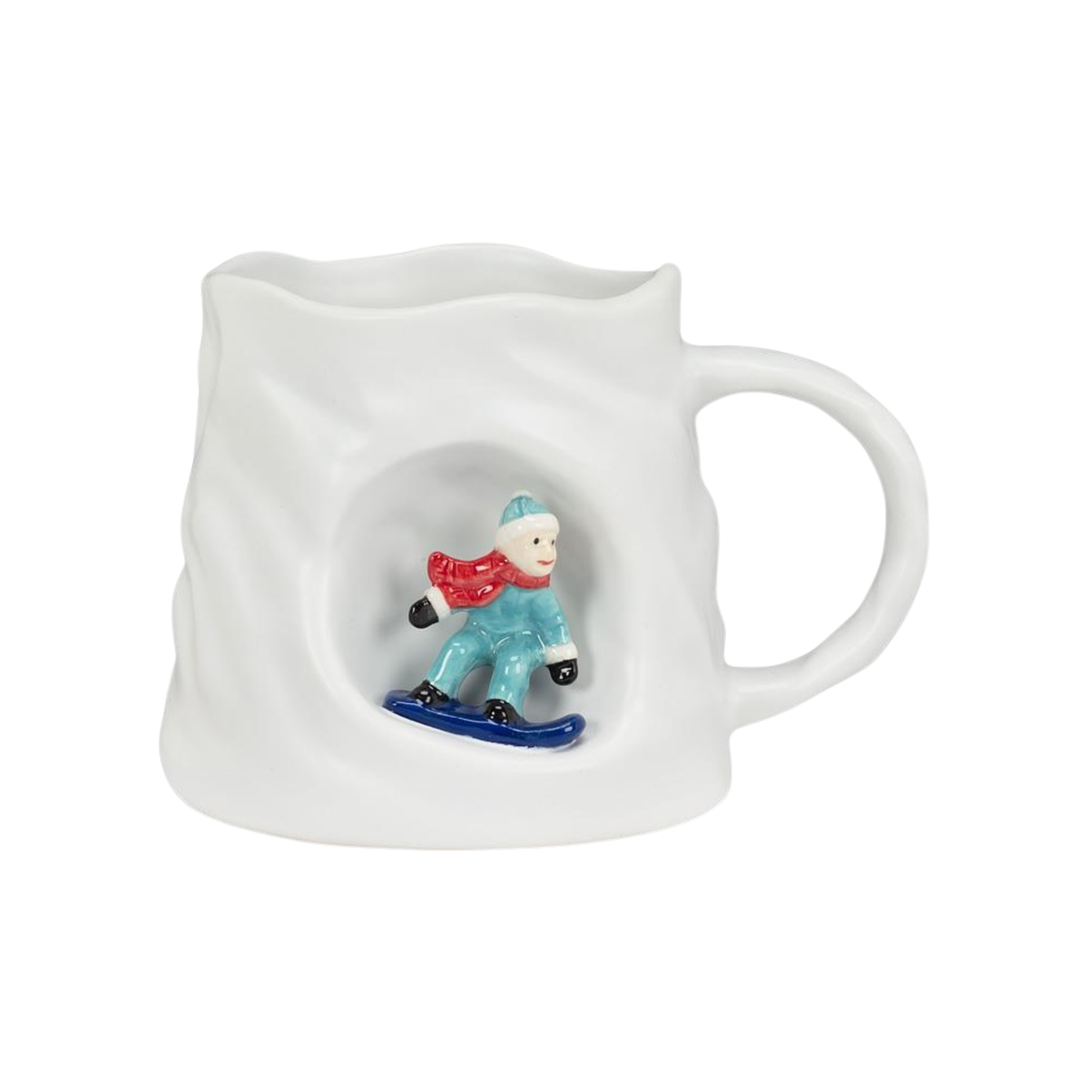 Tasse en grès blanche Snowboardeur 355 ml - Abbott