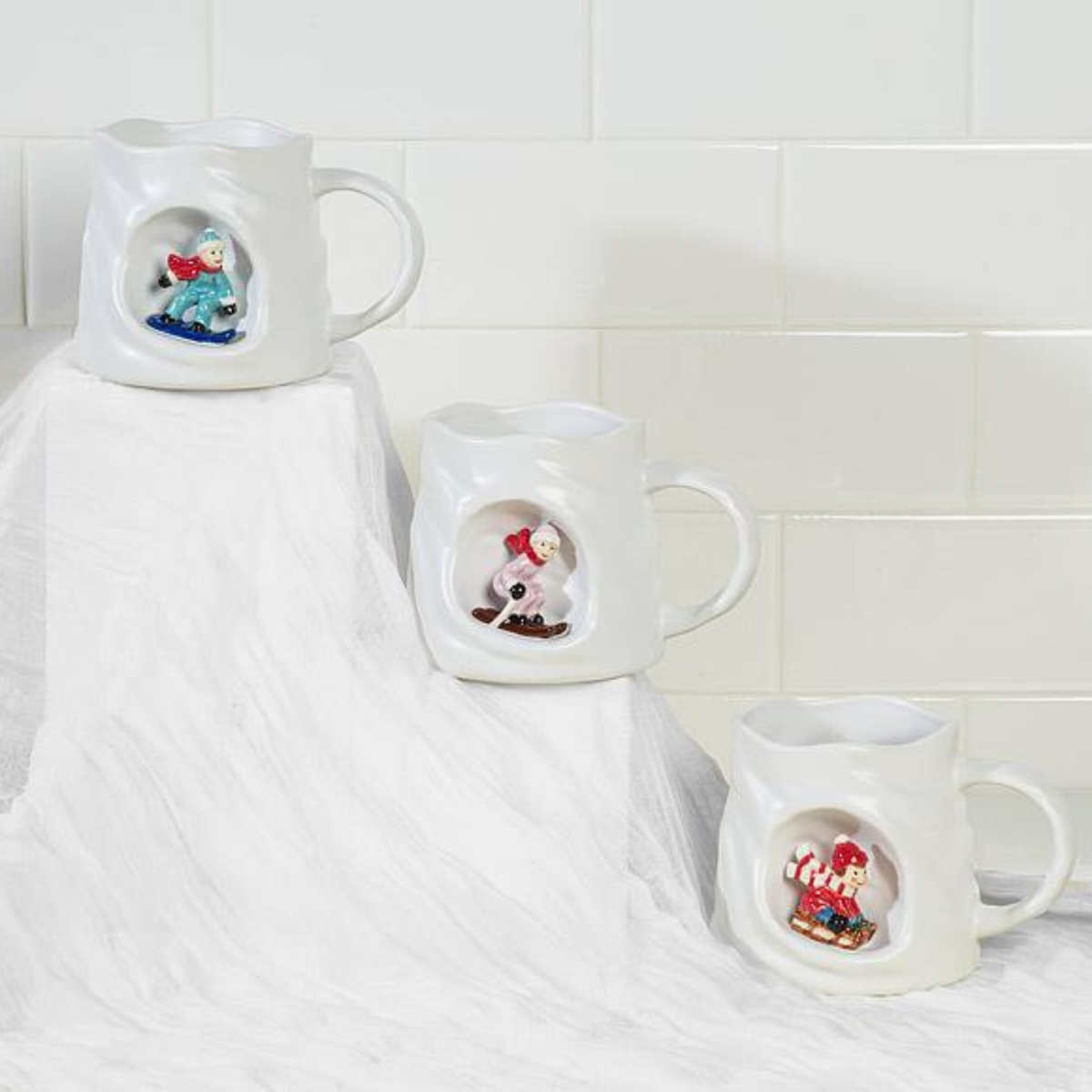 Tasse en grès blanche Skieuse 355 ml - Abbott