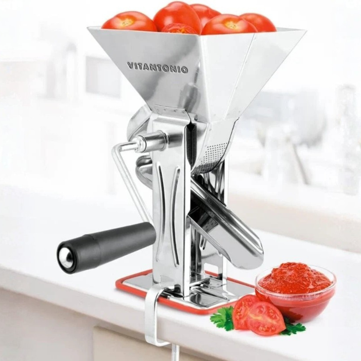 Vitantonio Tic-Tac Stainless Steel Manual Tomato Press