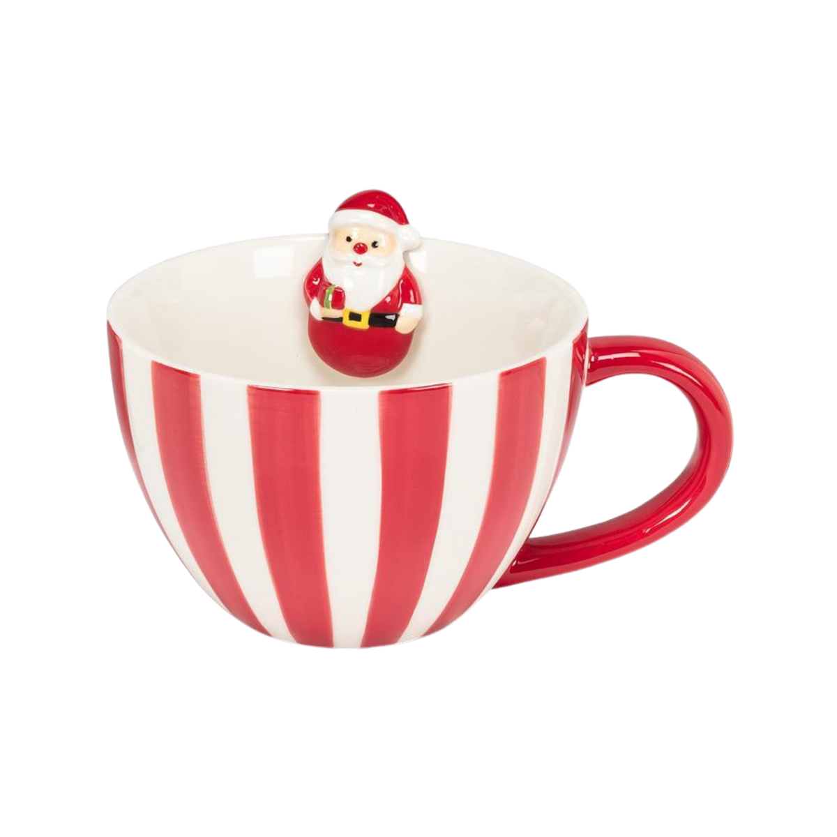 Tasse lignée blanche et rouge Père Noël 355 ml - Abbott