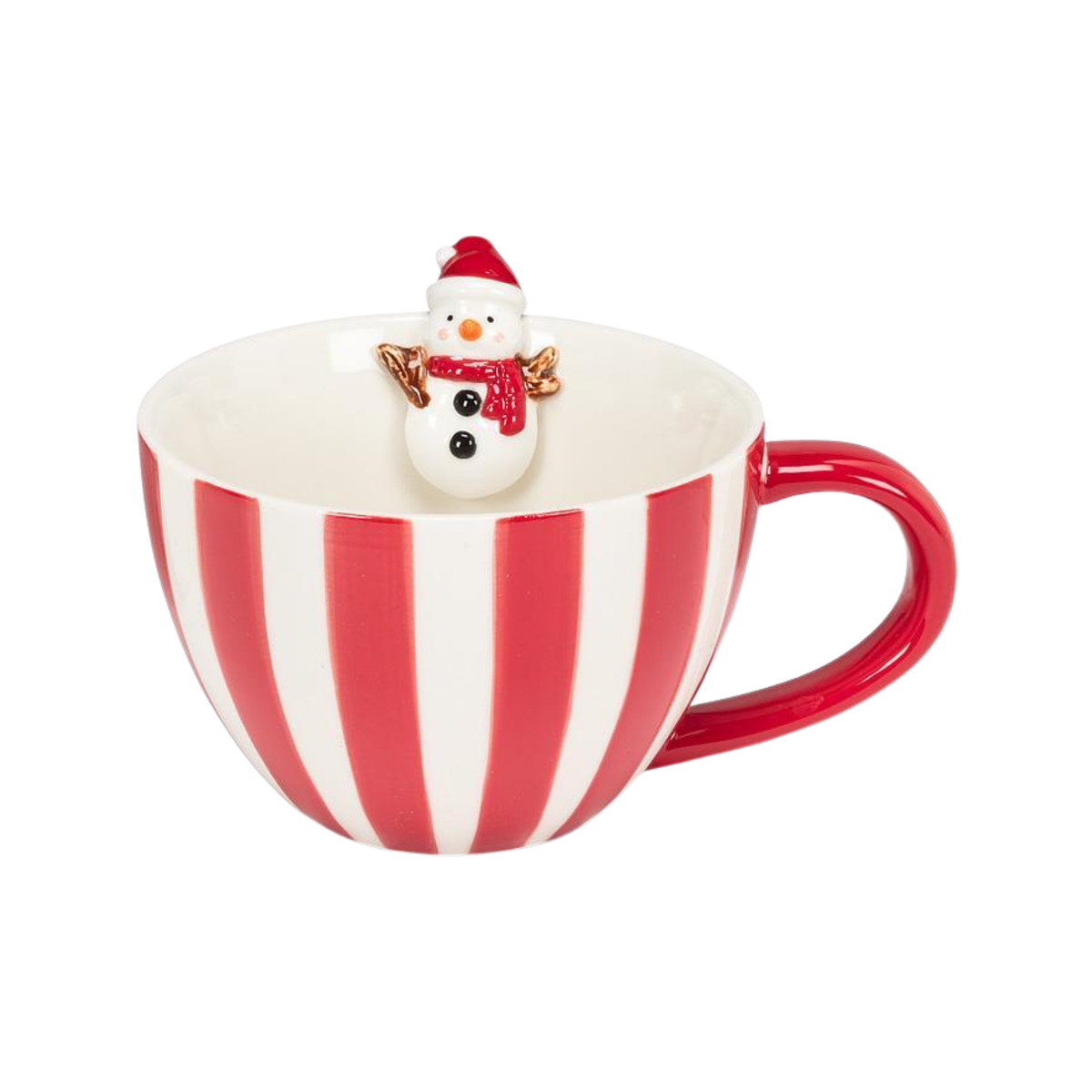 Tasse lignée blanche et rouge Bonhomme de neige 355 ml - Abbott