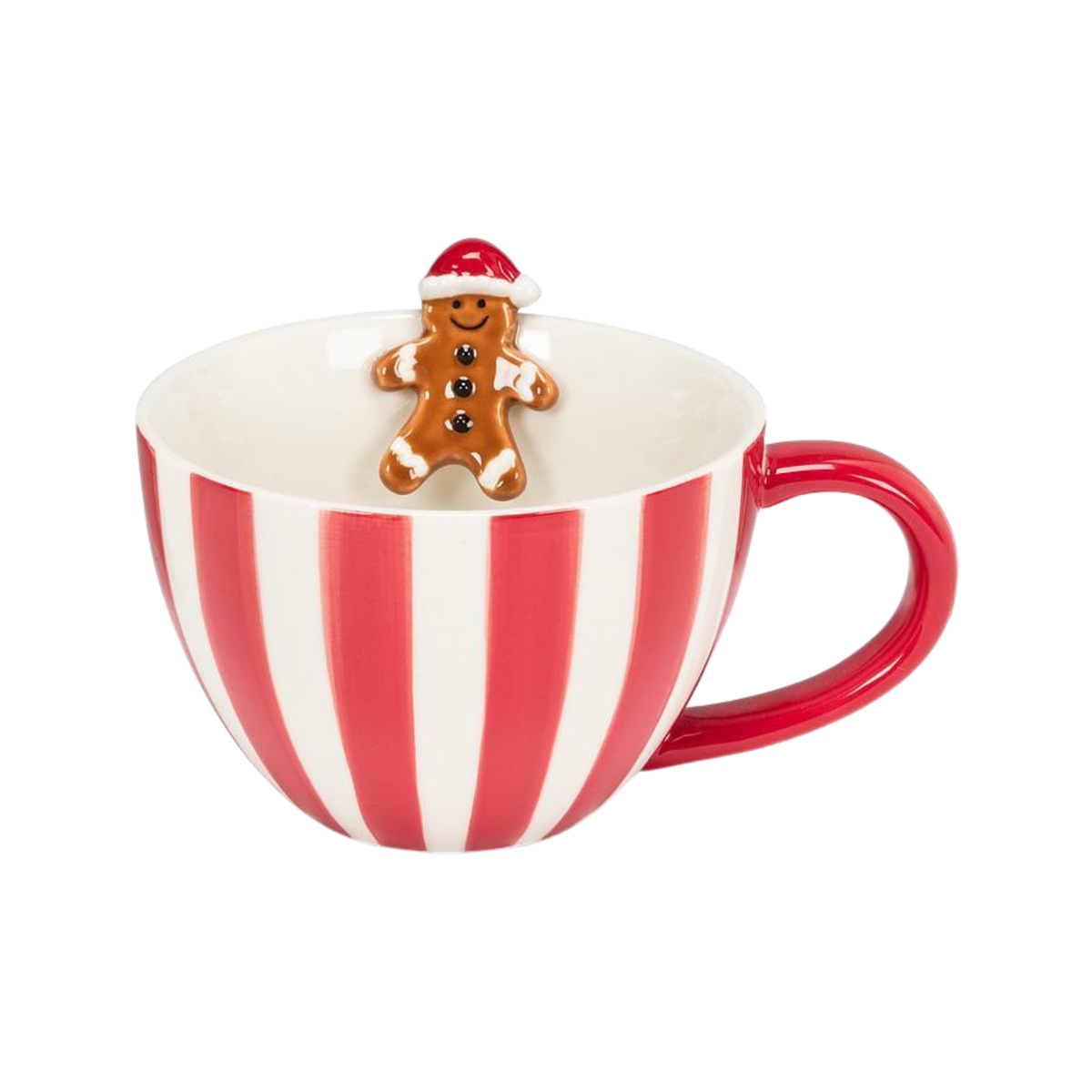 Tasse lignée blanche et rouge Bonhomme en pain d'épice 355 ml - Abbott