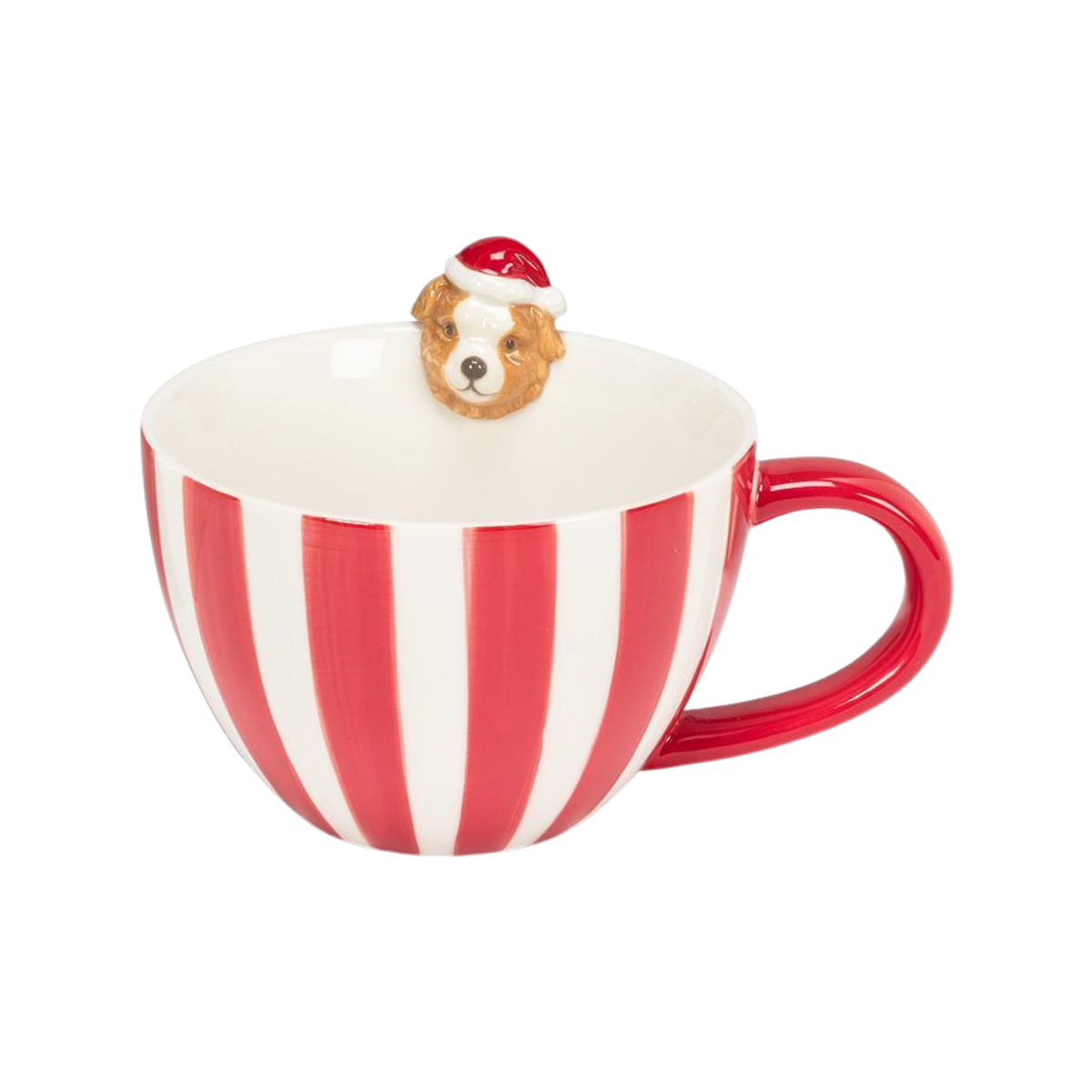 Tasse lignée blanche et rouge Chien de Noël 355 ml - Abbott