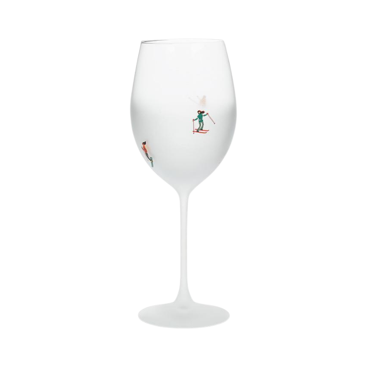 Frosted wine glass with skiers 530 ml - Abbott