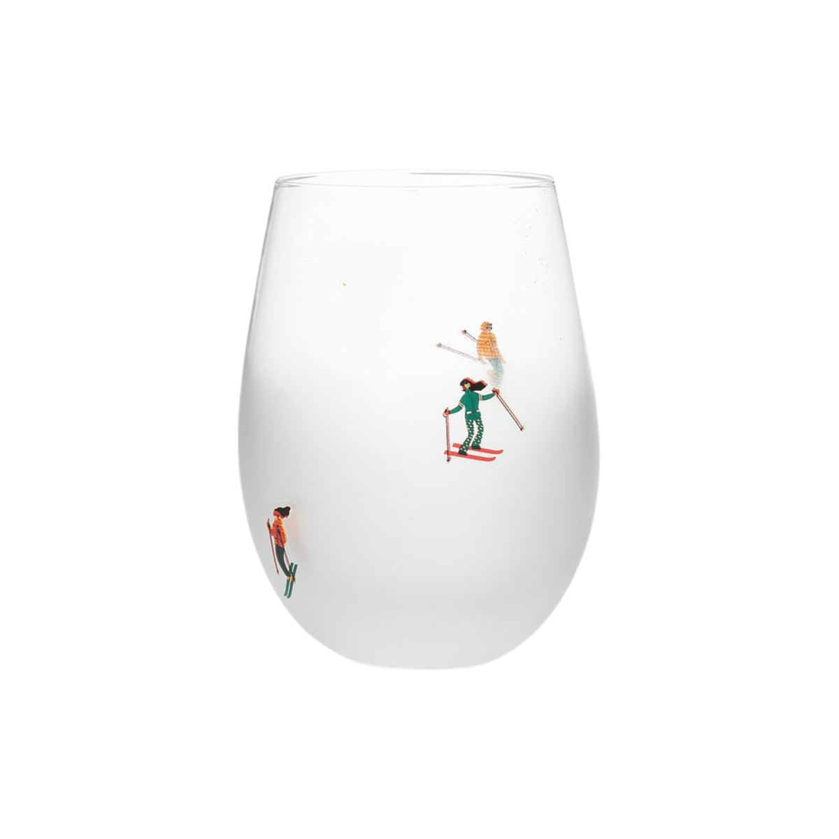 Frosted wine glass with skiers 530 ml - Abbott