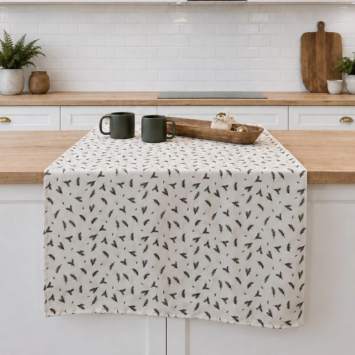 Nappe à motif de branches de sapin 60 x 108 po - Brunelli